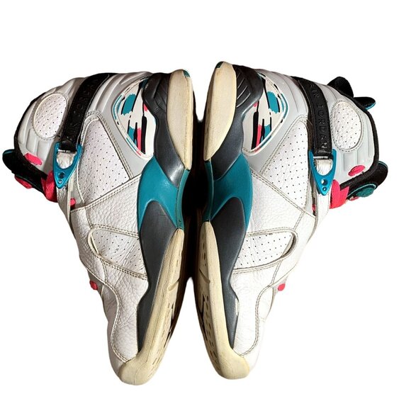 Nike Air Jordan 8 Retro South Beach Sneakers Mens 8 White Pink Green 305381-113 - Picture 6 of 11